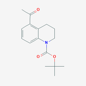 molecular formula C16H21NO3 B15227549 tert-Butyl 5-acetyl-3,4-dihydroquinoline-1(2H)-carboxylate 