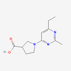 molecular formula C12H17N3O2 B15227578 1-(6-Ethyl-2-methylpyrimidin-4-yl)pyrrolidine-3-carboxylic acid 