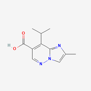 molecular formula C11H13N3O2 B15227580 8-Isopropyl-2-methylimidazo[1,2-b]pyridazine-7-carboxylic acid 