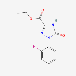 molecular formula C11H10FN3O3 B15227598 Ethyl 1-(2-fluorophenyl)-5-oxo-2,5-dihydro-1H-1,2,4-triazole-3-carboxylate 