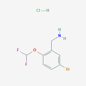 molecular formula C8H9BrClF2NO B1522760 [5-Bromo-2-(difluoromethoxy)phenyl]methanamine hydrochloride CAS No. 1235441-60-7