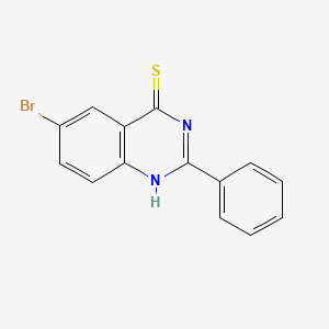 molecular formula C14H9BrN2S B15227608 6-Bromo-2-phenylquinazoline-4(3H)-thione 