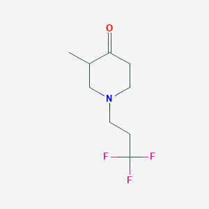 molecular formula C9H14F3NO B15227625 3-Methyl-1-(3,3,3-trifluoropropyl)piperidin-4-one 