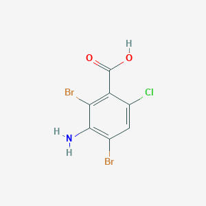 molecular formula C7H4Br2ClNO2 B15227652 3-Amino-2,4-dibromo-6-chlorobenzoic acid CAS No. 1208076-16-7