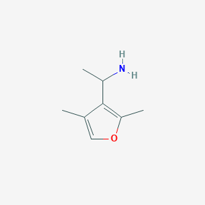 molecular formula C8H13NO B15227666 1-(2,4-Dimethylfuran-3-yl)ethanamine 