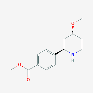 molecular formula C14H19NO3 B15227674 Methyl 4-((2R,4R)-4-methoxypiperidin-2-yl)benzoate 