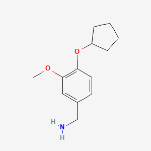 molecular formula C13H19NO2 B15227720 [4-(Cyclopentoxy)-3-methoxy-phenyl]methanamine 