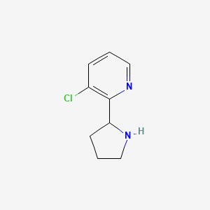 molecular formula C9H11ClN2 B15227761 3-Chloro-2-(pyrrolidin-2-yl)pyridine CAS No. 524674-60-0