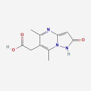 molecular formula C10H11N3O3 B1522777 2-{5,7-dimethyl-2-oxo-1H,2H-pyrazolo[1,5-a]pyrimidin-6-yl}acetic acid CAS No. 1258639-52-9