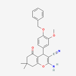 2-Amino-4-(4-(benzyloxy)-3-methoxyphenyl)-7,7-dimethyl-5-oxo-5,6,7,8-tetrahydro-4H-chromene-3-carbonitrile