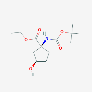 Rel-ethyl (1S,3R)-1-((tert-butoxycarbonyl)amino)-3-hydroxycyclopentane-1-carboxylate