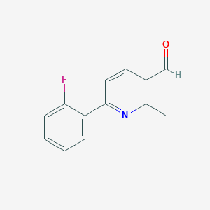 molecular formula C13H10FNO B15227783 6-(2-Fluorophenyl)-2-methylnicotinaldehyde CAS No. 1447962-28-8