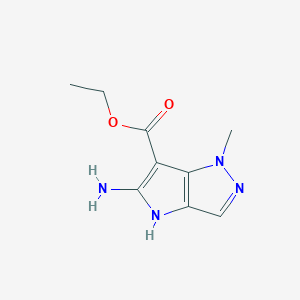 molecular formula C9H12N4O2 B15227785 Ethyl 5-amino-1-methyl-1,4-dihydropyrrolo[3,2-c]pyrazole-6-carboxylate 