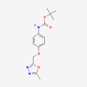 molecular formula C15H19N3O4 B1522779 tert-butyl N-{4-[(5-methyl-1,3,4-oxadiazol-2-yl)methoxy]phenyl}carbamate CAS No. 1269152-17-1