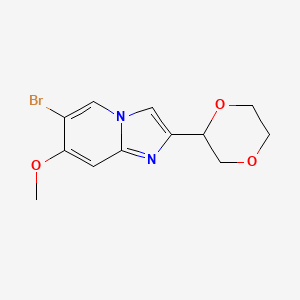 6-Bromo-2-(1,4-dioxan-2-yl)-7-methoxyimidazo[1,2-a]pyridine