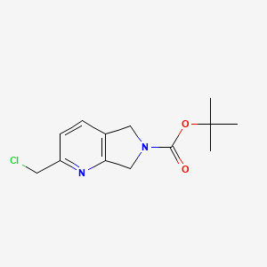 molecular formula C13H17ClN2O2 B15227815 tert-Butyl 2-(chloromethyl)-5,7-dihydro-6H-pyrrolo[3,4-b]pyridine-6-carboxylate 