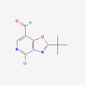 molecular formula C11H11BrN2O2 B1522782 4-溴-2-(叔丁基)恶唑并[4,5-c]吡啶-7-甲醛 CAS No. 1305325-00-1