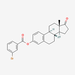 molecular formula C25H25BrO3 B15227829 (8R,9S,13S,14S)-13-Methyl-17-oxo-7,8,9,11,12,13,14,15,16,17-decahydro-6H-cyclopenta[a]phenanthren-3-yl 3-bromobenzoate 