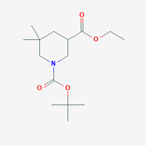 molecular formula C15H27NO4 B15227840 1-(tert-Butyl) 3-ethyl 5,5-dimethylpiperidine-1,3-dicarboxylate 