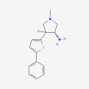 molecular formula C15H18N2S B15227845 (3R,4S)-1-Methyl-4-(5-phenylthiophen-2-yl)pyrrolidin-3-amine 