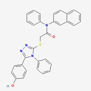 molecular formula C32H24N4O2S B15227849 2-((5-(4-Hydroxyphenyl)-4-phenyl-4H-1,2,4-triazol-3-yl)thio)-N-(naphthalen-2-yl)-N-phenylacetamide 