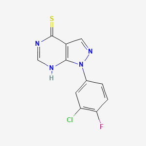 1-(3-Chloro-4-fluorophenyl)-1H-pyrazolo[3,4-d]pyrimidine-4-thiol