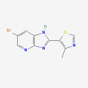molecular formula C10H7BrN4S B1522789 5-{6-溴-1H-咪唑并[4,5-b]吡啶-2-基}-4-甲基-1,3-噻唑 CAS No. 1249435-27-5