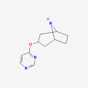 molecular formula C11H15N3O B15227893 3-(Pyrimidin-4-yloxy)-8-azabicyclo[3.2.1]octane 