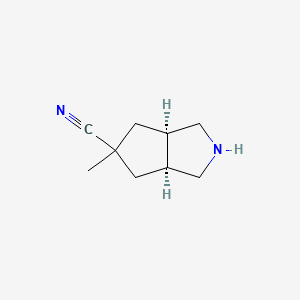 molecular formula C9H14N2 B15227908 Rel-(3aR,5r,6aS)-5-methyloctahydrocyclopenta[c]pyrrole-5-carbonitrile 