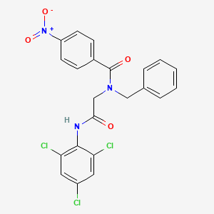 molecular formula C22H16Cl3N3O4 B15227912 N-Benzyl-4-nitro-N-[(2,4,6-trichloro-phenylcarbamoyl)-methyl]-benzamide 