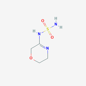 molecular formula C4H9N3O3S B15227925 Sulfamide, N-(5,6-dihydro-2H-1,4-oxazin-3-yl)- 