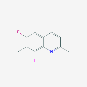 molecular formula C11H9FIN B15227931 6-Fluoro-8-iodo-2,7-dimethylquinoline 