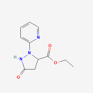 molecular formula C11H13N3O3 B15227944 Ethyl 5-oxo-2-(pyridin-2-yl)pyrazolidine-3-carboxylate 