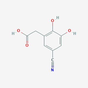 molecular formula C9H7NO4 B15227949 2-(5-Cyano-2,3-dihydroxyphenyl)acetic acid 