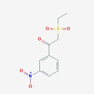 molecular formula C10H11NO5S B15227975 2-(Ethylsulfonyl)-1-(3-nitrophenyl)ethanone 