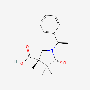 molecular formula C16H19NO3 B15228044 (S)-7-Methyl-4-oxo-5-((R)-1-phenylethyl)-5-azaspiro[2.4]heptane-7-carboxylic acid 