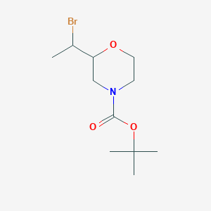 molecular formula C11H20BrNO3 B15228048 tert-Butyl 2-(1-bromoethyl)morpholine-4-carboxylate 