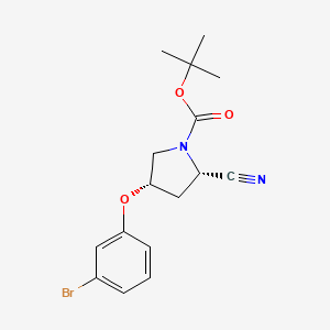 molecular formula C16H19BrN2O3 B15228052 tert-Butyl (2S,4S)-4-(3-bromophenoxy)-2-cyanopyrrolidine-1-carboxylate 