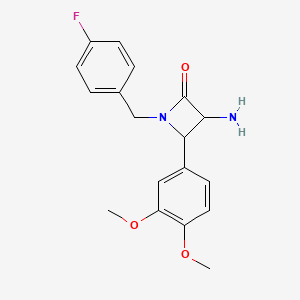 molecular formula C18H19FN2O3 B15228069 3-Amino-4-(3,4-dimethoxyphenyl)-1-(4-fluorobenzyl)azetidin-2-one 