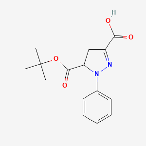5-[(tert-butoxy)carbonyl]-1-phenyl-4,5-dihydro-1H-pyrazole-3-carboxylic acid