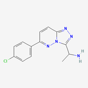 molecular formula C13H12ClN5 B15228073 1-(6-(4-Chlorophenyl)-[1,2,4]triazolo[4,3-b]pyridazin-3-yl)ethanamine 