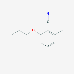 molecular formula C12H15NO B15228085 2,4-Dimethyl-6-propoxybenzonitrile 