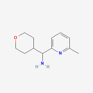 molecular formula C12H18N2O B15228109 (6-Methylpyridin-2-yl)(tetrahydro-2H-pyran-4-yl)methanamine 