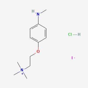 molecular formula C12H22ClIN2O B1522814 Trimethyl({2-[4-(methylamino)phenoxy]ethyl})azanium hydrochloride iodide CAS No. 1485426-18-3
