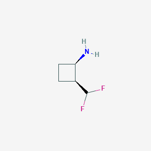 molecular formula C5H9F2N B15228148 Rel-(1R,2S)-2-(difluoromethyl)cyclobutan-1-amine 