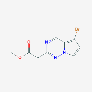 molecular formula C9H8BrN3O2 B15228178 Methyl 2-(5-bromopyrrolo[2,1-f][1,2,4]triazin-2-yl)acetate 