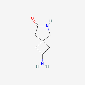 molecular formula C7H12N2O B15228185 2-Amino-6-azaspiro[3.4]octan-7-one 