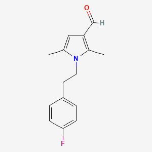 molecular formula C15H16FNO B15228189 1-(4-Fluorophenethyl)-2,5-dimethyl-1H-pyrrole-3-carbaldehyde 