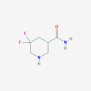 molecular formula C6H10F2N2O B15228197 5,5-Difluoropiperidine-3-carboxamide 