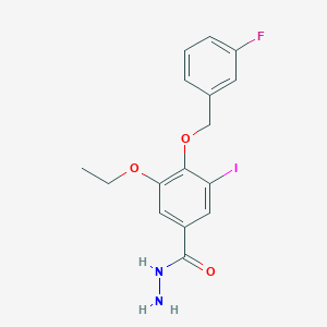 3-Ethoxy-4-((3-fluorobenzyl)oxy)-5-iodobenzohydrazide